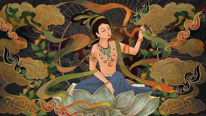 敦煌壁畫(huà)圖騰插畫(huà)